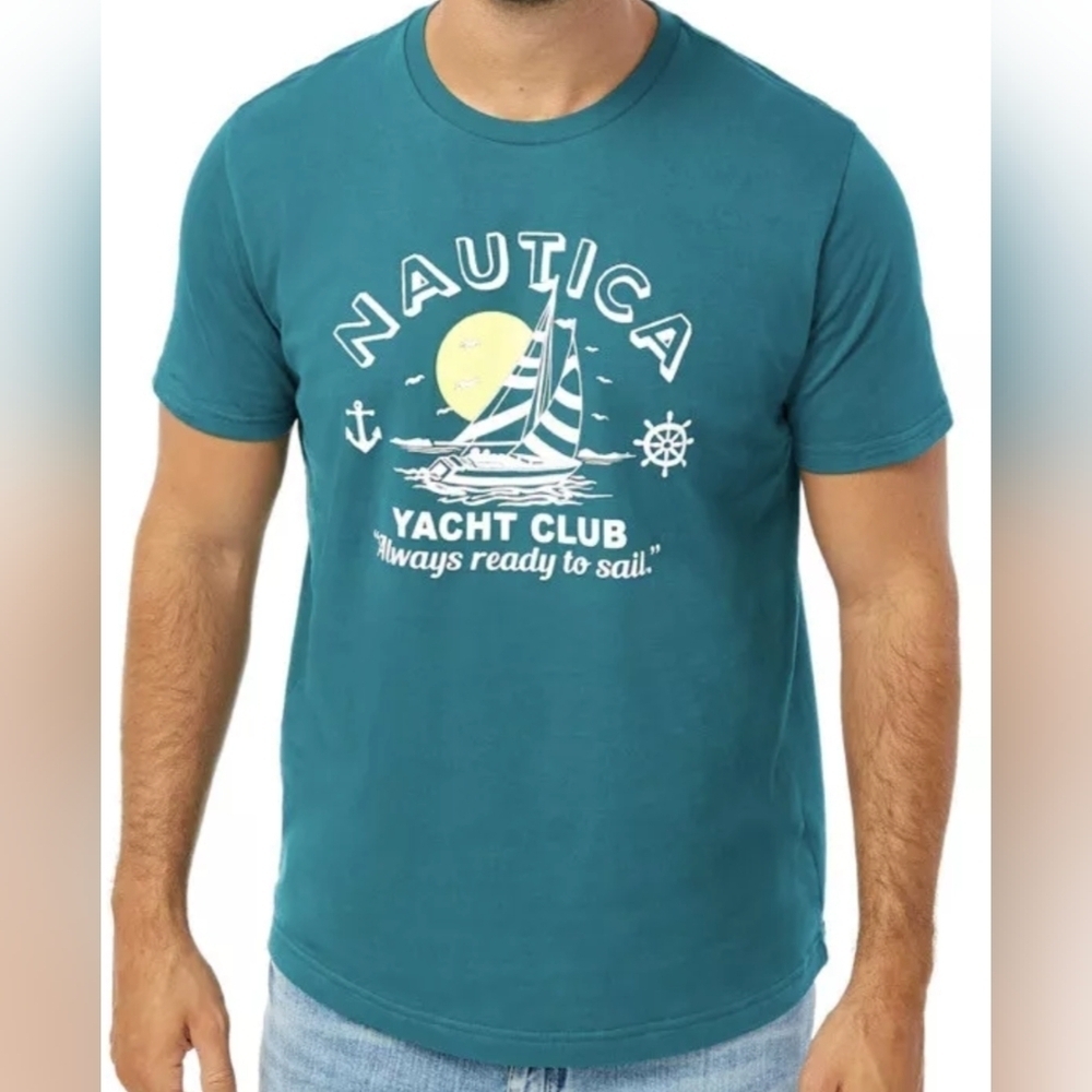Nautica Yacht Club 'Always Ready To Sail' T-Shirt Size XXL Used MSRP $29.50